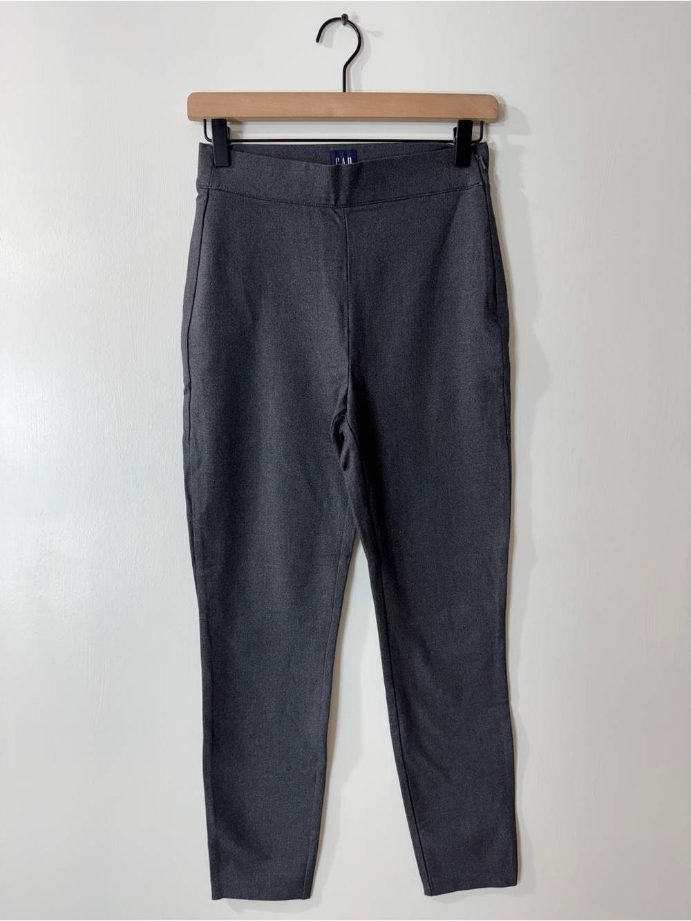 WP6 {GAP} "High Rise Bi-Stretch Legging" Dark Gray Flat Front Ponte Dress Pants